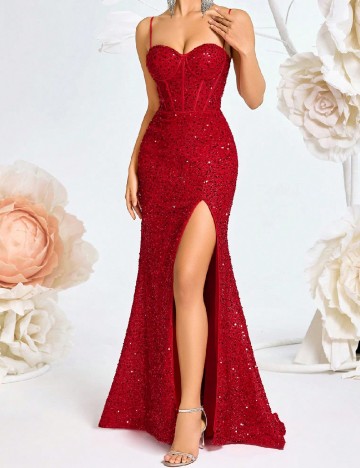 Rochie lunga ADYCE, rosu