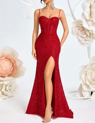 Rochie lunga ADYCE, rosu