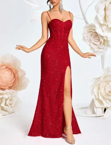 Rochie lunga ADYCE, rosu