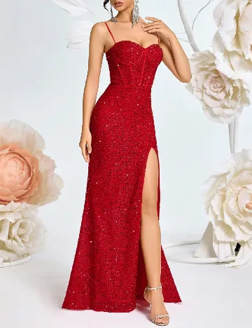 Rochie lunga ADYCE, rosu