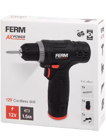 Masina de insurubat cu acumulator FERM, negru