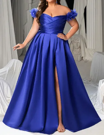 Rochie lunga Faeriesty Plus Size, bleumarin