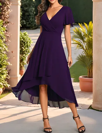 Rochie medie Ever-Pretty, mov