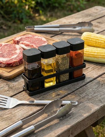 Set recipiente condimente SHEIN, negru