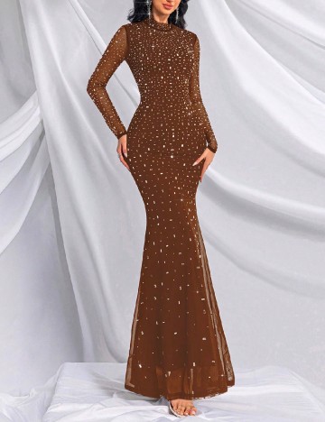 Rochie lunga LUVISTRUE, maro