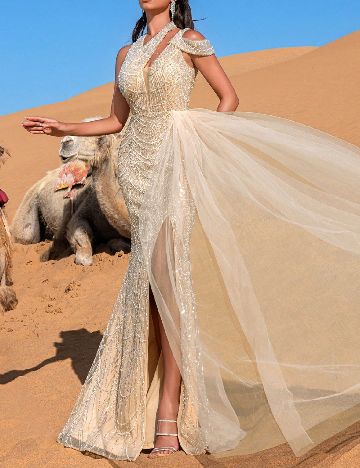 Rochie lunga Faeriesty, crem