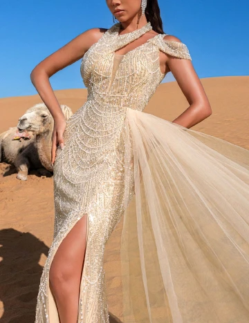 Rochie lunga Faeriesty, crem