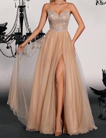 Rochie lunga Supgir, crem