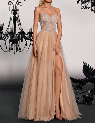 Rochie lunga Supgir, crem