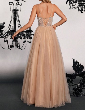 Rochie lunga Supgir, crem