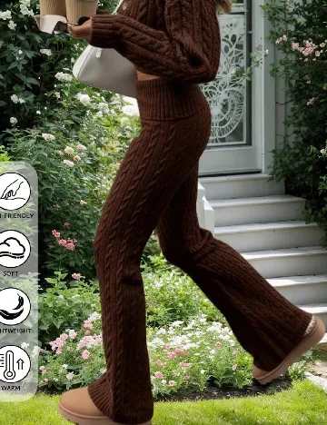 Pantaloni SHEIN, maro inchis