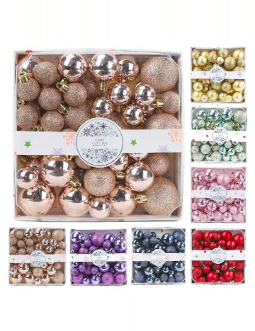 Set globuri, 44 bucati SHEIN, roz/auriu