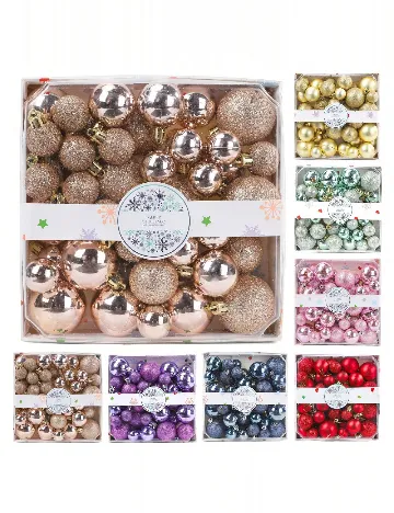 Set globuri, 44 bucati SHEIN, roz/auriu