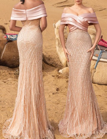 Rochie lunga Faeriesty, roz