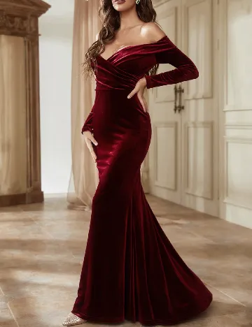 Rochie lunga Giffniseti, visiniu