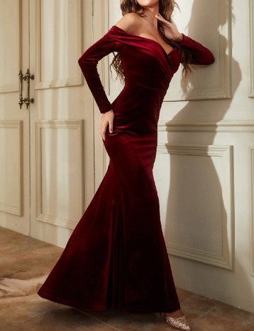 Rochie lunga Giffniseti, visiniu