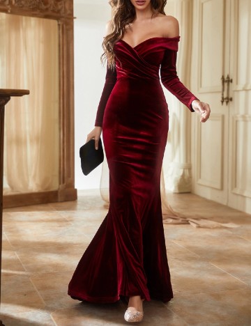 Rochie lunga Giffniseti, visiniu