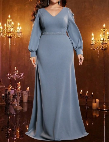 Rochie lunga XUIBOL Plus Size, gri