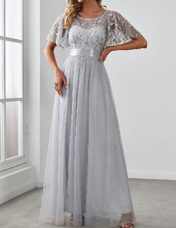 Rochie lunga Ever-Pretty, gri