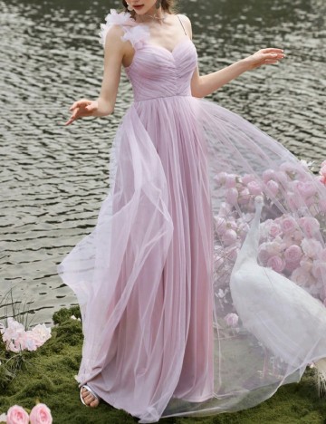 Rochie lunga Faeriesty, roz