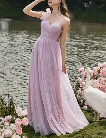 Rochie lunga Faeriesty, roz
