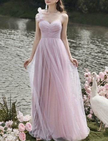 Rochie lunga Faeriesty, roz