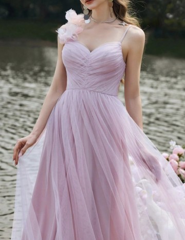 Rochie lunga Faeriesty, roz