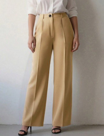 Pantaloni SHEIN CURVE, maro deschis