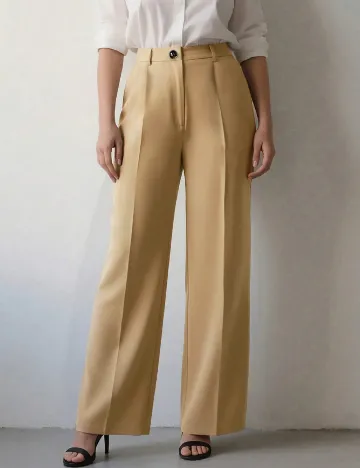 Pantaloni SHEIN CURVE, maro deschis