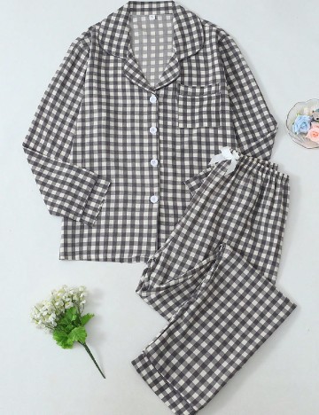 Pijama SHEIN, maro/alb