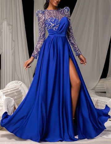 Rochie lunga Faeriesty, albastru