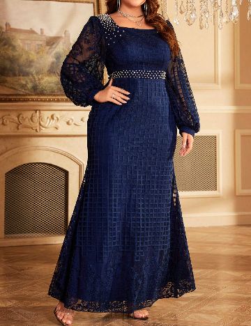 Rochie lunga SHEIN CURVE, bleumarin inchis