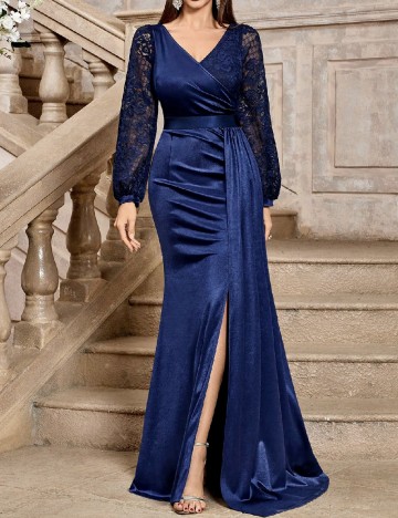 Rochie lunga Miusol, bleumarin