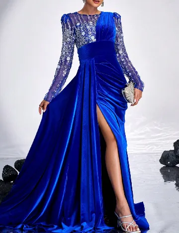 Rochie lunga Miss ord, albastru