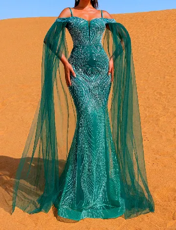 Rochie lunga Faeriesty, verde