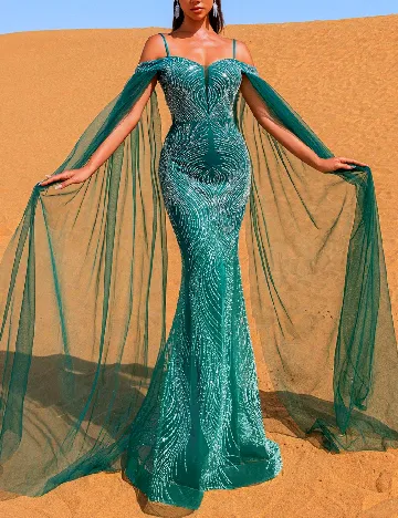 Rochie lunga Faeriesty, verde