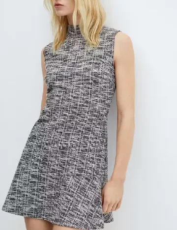 Rochie scurta Mango, alb/negru