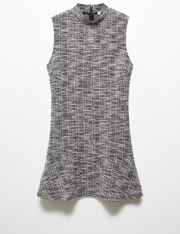 Rochie scurta Mango, alb/negru