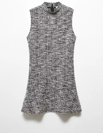 Rochie scurta Mango, alb/negru