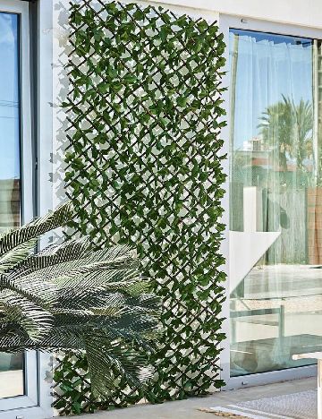 Grilaj extensibil cu frunze artificiale ACTION, verde