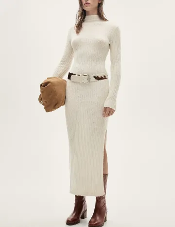 Rochie lunga Mango, ecru