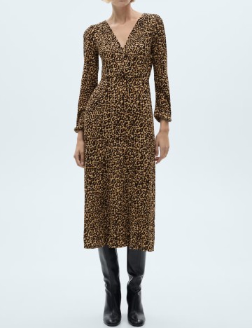 Rochie medie Mango, animal print