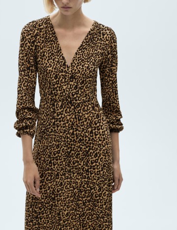 Rochie medie Mango, animal print