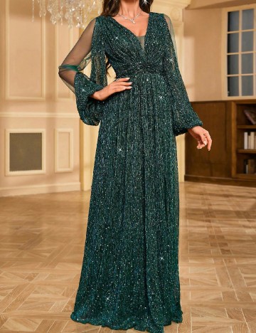 Rochie lunga UNITHORSE, verde inchis