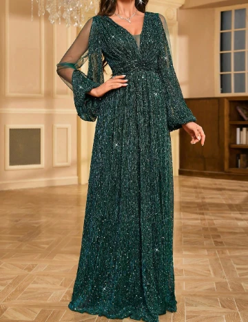Rochie lunga UNITHORSE, verde inchis