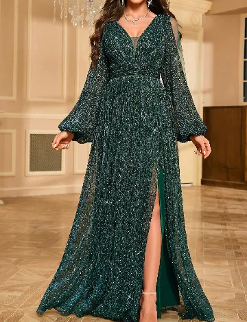 Rochie lunga UNITHORSE, verde inchis