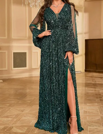 Rochie lunga UNITHORSE, verde inchis