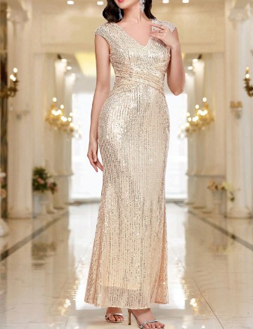 Rochie lunga Miusol, crem