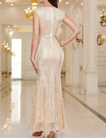 Rochie lunga Miusol, crem