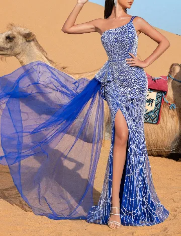 Rochie lunga Faeriesty, albastru